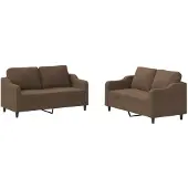 vidaXL ensemble de canapés 2 pièces avec coussins Tissu brun