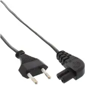InLine - Câble d'alimentation - Europlug (M) pour power IEC 60320 C7 incliné - 2 m - noir