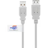 Pro Rallonge USB 2.0 Hi-Speed A mâle vers A femelle m USB Logo gris 3 m