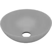 vidaXL Lavabo en céramique gris clair rond