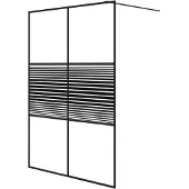 vidaXL Paroi de douche pour passage piétonnier noir 140x195 cm verre ESG transparent