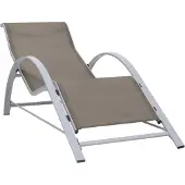 vidaXL Chaise longue Textilène et aluminium Taupe