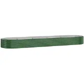 vidaXL Lit surélevé Acier revêtu par poudre 396x100x36 cm Vert