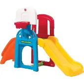 Step2 Game Time Sports Climber Aire De Jeux Avec Toboggan Et De Nombreuses Options De Jeu | Aire De Jeux Enfant En Plastic Avec Toboggan, Panier De