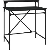 vidaXL Bureau noir 80x50x90 cm bois composite et fer