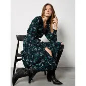 Apricot Robe bleu marine / vert gazon / vert pastel / noir