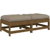 vidaXL Tabouret de jardin avec coussin 2 pcs. Marron miel Pin massif
