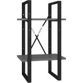 vidaXL Bibliothèque à 2 niveaux gris 40x30x70 cm bois d'ingénierie