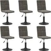 vidaXL Chaise de salle à manger 6 pcs. Pivotant Gris foncé Velours