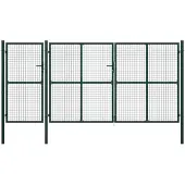 vidaXL Portail de jardin Acier 400 x 200 cm Vert