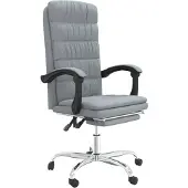 vidaXL Chaise de bureau avec fonction chaise longue tissu gris clair