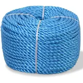 vidaXL Corde torsadée Polypropylène 12 mm 250 m Bleu