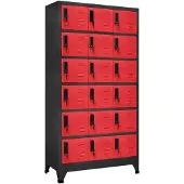vidaXL Armoire à casiers Anthracite et rouge 90x40x180 cm Acier