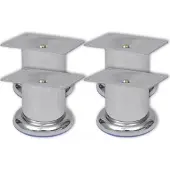 vidaXL 4 x pied de meuble pied de canapé pied de socle chromé rond 60 mm