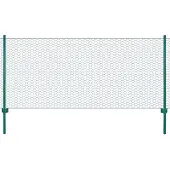 vidaXL Clôture en grillage métallique avec poteaux Acier 25x0,75m Vert