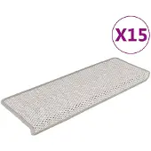vidaXL Tapis d'escalier autocollants aspect sisal 15 pcs 65x21x4 cm