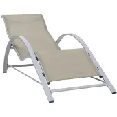 vidaXL Chaise longue Textilène et aluminium Crème