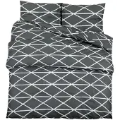 vidaXL Ensemble de literie Gris 135x200 cm coton