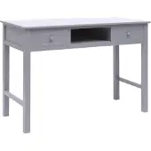 vidaXL Bureau gris 110×45×76 cm bois