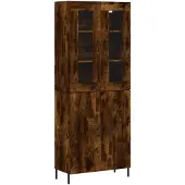 vidaXL Highboard chêne fumé 69,5x34x180 cm bois composite