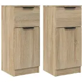 vidaXL Sideboards 2 pcs. chêne Sonoma 30x30x70 cm bois composite