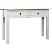 vidaXL Table console Blanc 110x40x72 cm Pin solide Gamme Panama