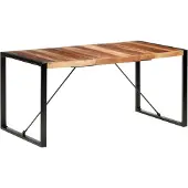 vidaXL Table de salle à manger 160x80x75 cm en bois massif avec finition palissandre