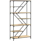 vidaXL Bibliothèque chêne sonoma 91x36x176 cm bois ingénierie et acier