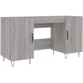 vidaXL Bureau Gris Sonoma 140x50x75 cm Bois composite