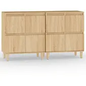 vidaXL Sideboards 2 pcs. chêne Sonoma 60x35x70 cm bois composite