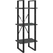 vidaXL Bibliothèque à 3 niveaux Gris 40x30x105 cm Bois de pin massif