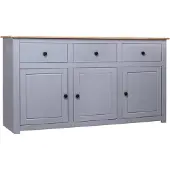 vidaXL Sideboard Gris 135x40x80 cm Pin Panama