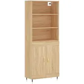vidaXL Highboard chêne Sonoma 69,5x34x180 cm Matériau dérivé du bois