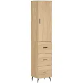 vidaXL Highboard chêne Sonoma 34,5x34x180 cm Matériau dérivé du bois