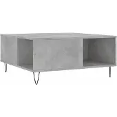 vidaXL Table basse gris béton 80x80x36,5 cm Bois composite