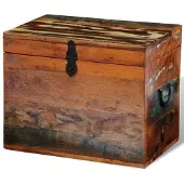 vidaXL Boîtes de rangement Bois massif de récupération