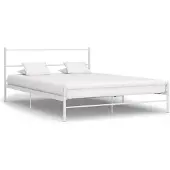 vidaXL Cadre de lit sans matelas blanc métal 140x200 cm