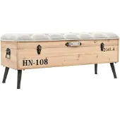 vidaXL Banc de rangement 110 cm Bois de sapin massif