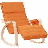 vidaXL Chaise à bascule Jaune foncé Tissu