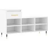 vidaXL Armoire à chaussures Blanc 102x36x60 cm Bois d'ingénierie