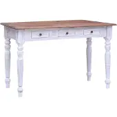 vidaXL Bureau avec tiroirs blanc 117x57x75 cm Vieux bois massif