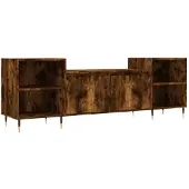 vidaXL Armoire TV chêne fumé 160x35x55 cm Bois composite