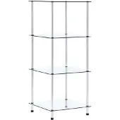 vidaXL Étagère 4 niveaux Transparent 40x40x100 cm Verre trempé
