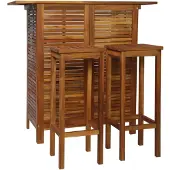 vidaXL Ensemble table de bar et chaises 3 pièces en acacia massif