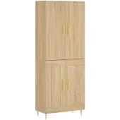 vidaXL Highboard chêne Sonoma 69,5x34x180 cm Matériau dérivé du bois