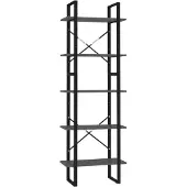 vidaXL Bibliothèque à 5 niveaux Gris 60x30x175 cm Bois ingénierie