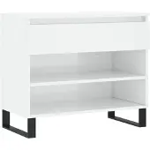 vidaXL Armoire à chaussure Blanc brillant 70x36x60 cm Bois ingénierie