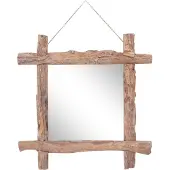 vidaXL Miroir à bûches Naturel 70x70 cm bois de teck recyclé