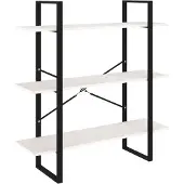 vidaXL Bibliothèque à 3 niveaux Blanc 100x30x105 cm Bois de pin massif