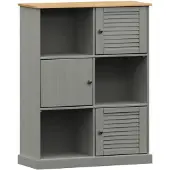 vidaXL Bibliothèque VIGO gris 90x35x114,5 cm bois massif de pin